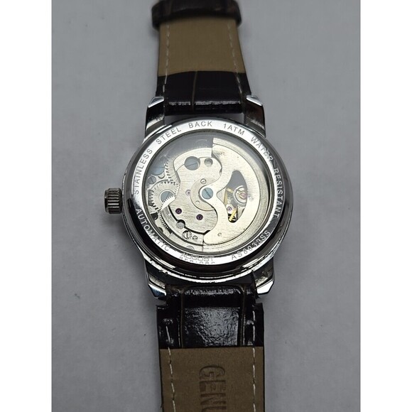 August Steiner AS8033SS Skeleton Automatic Self Winding Silver Tone Unisex Watch - Picture 10 of 11